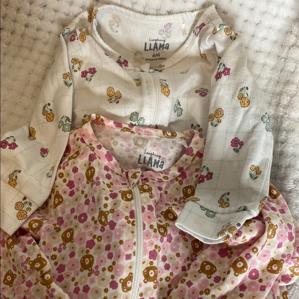 Laughing Llama footies baby outfits bundle